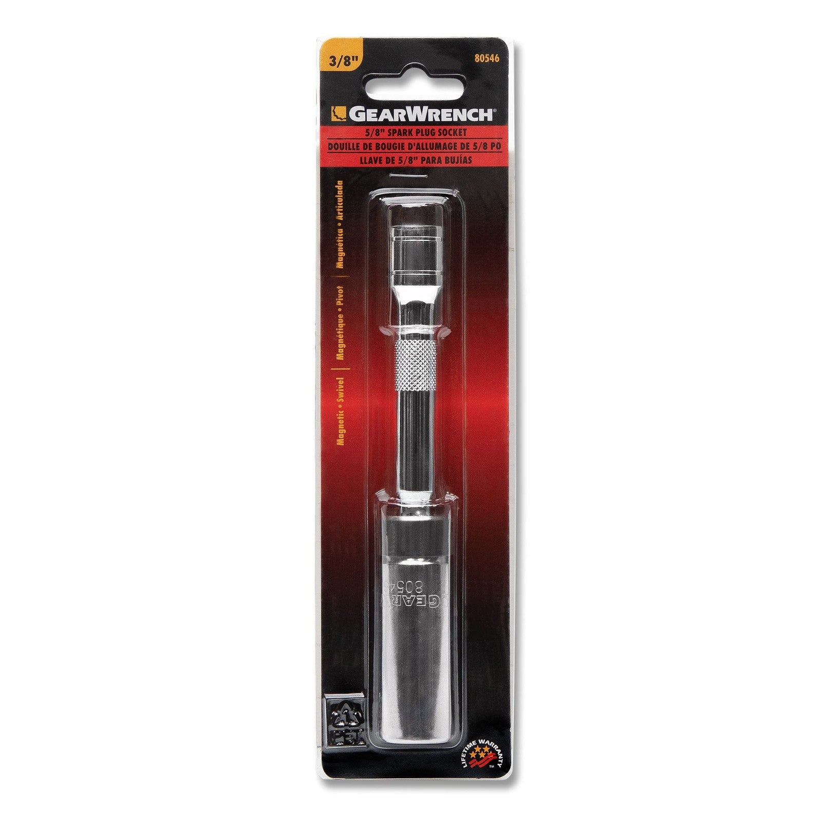 GEARWRENCH 80546 5/8-Inch X 6-Inch Swivel Spark Plug Socket