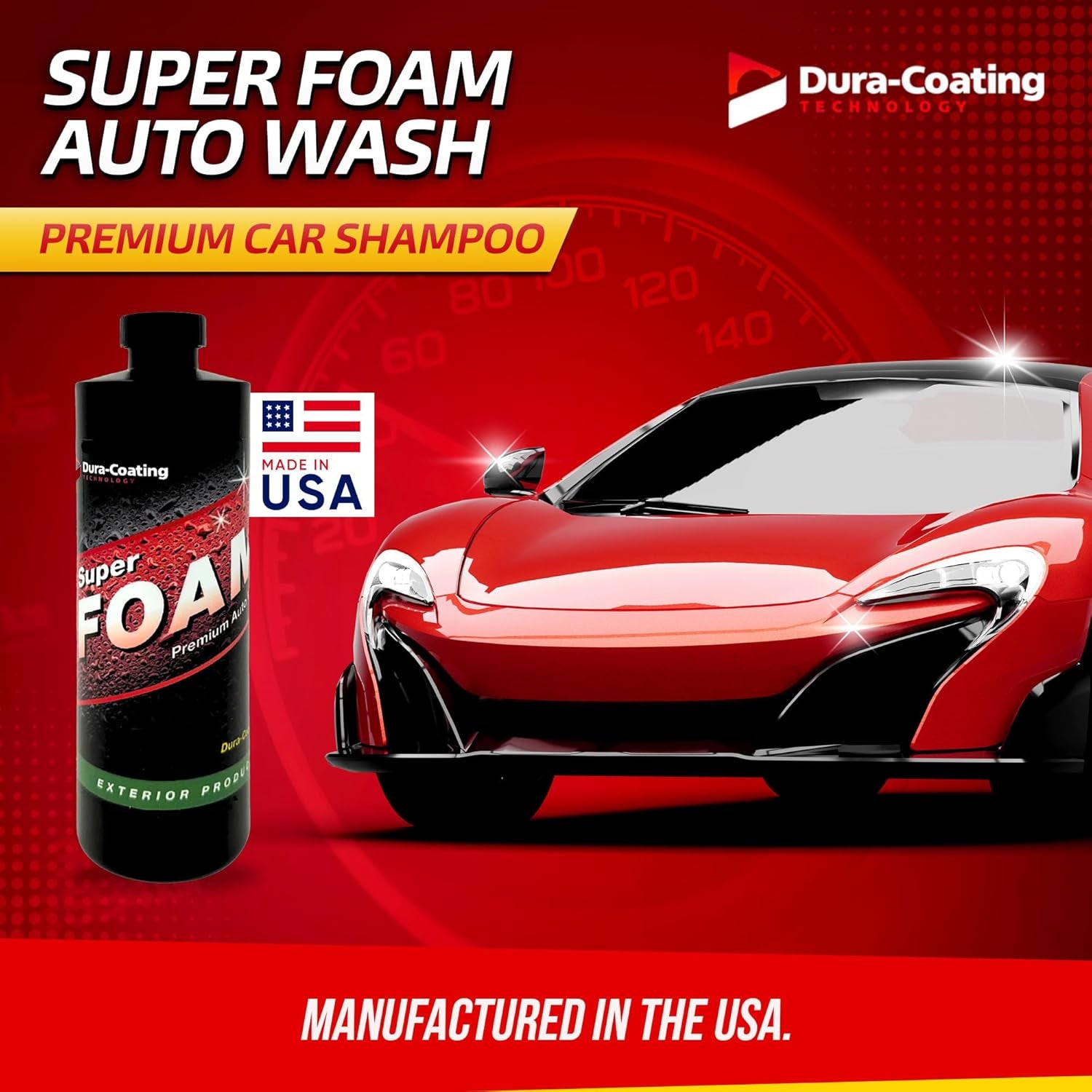 Dura-Coating Super Foam Auto Wash - Ultra-Concentrated High Foaming Car Wash Soap for Effortless Washing and Unbeatable Shine - Total Wash Car Shampoo, Pink Foam - Made in the USA (16 Oz)