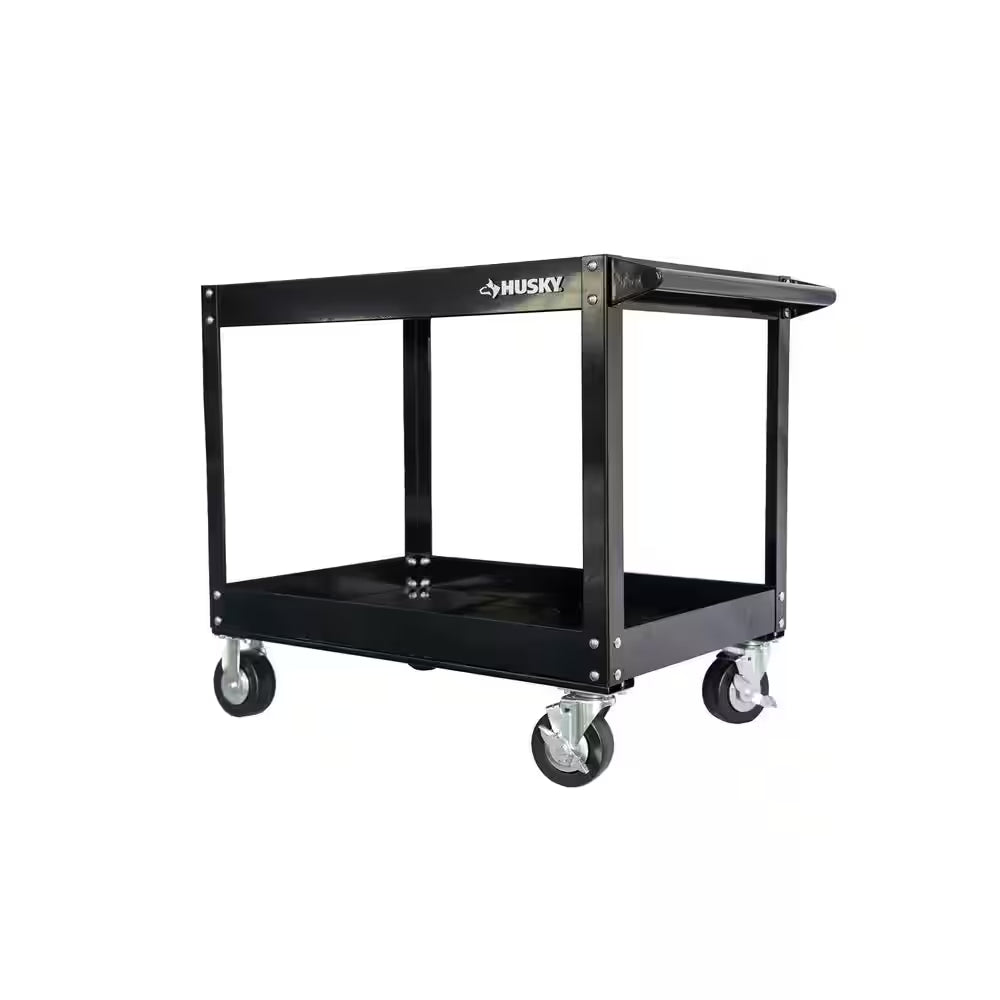 36 In. W X 24.1 In. Deep 2 Tier Cart, Gloss Black