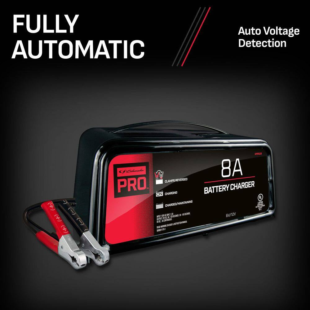 Automotive 6-Volt, 12-Volt, 8 Amp, 2 Amp Battery Charger and Maintainer