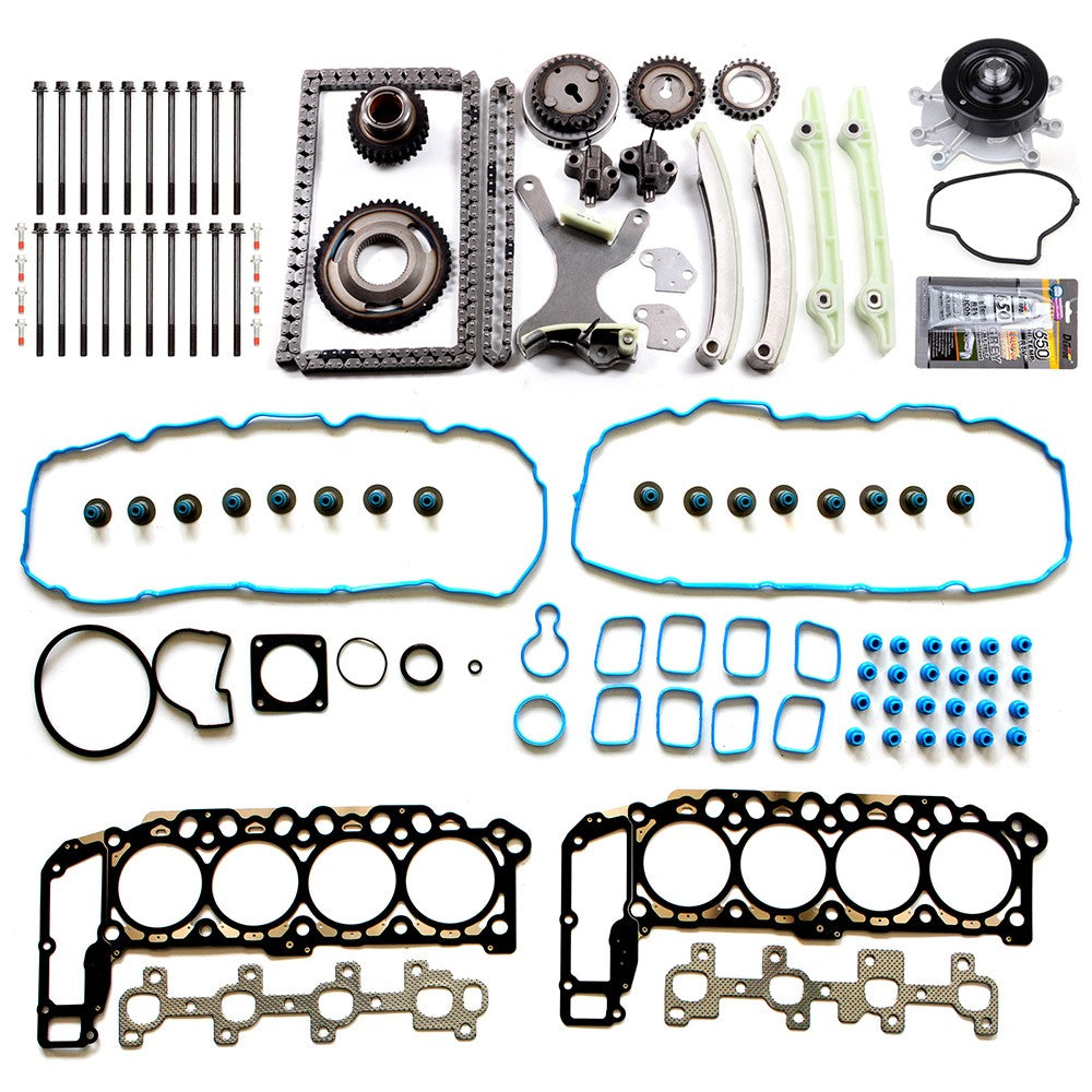 Timing Chain Kit Head Gasket Bolts Set Water Pump for 99-03 Jeep Grand Cherokee
