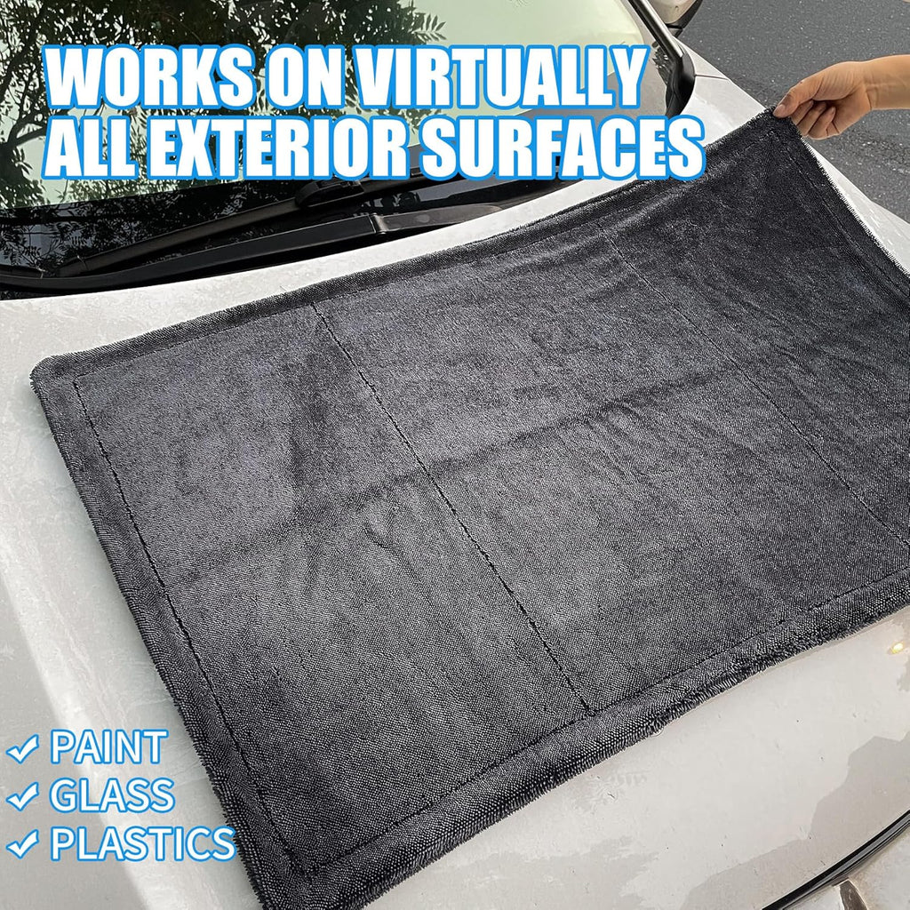 2 Pack Microfiber Towels for Cars, 24"X36" Extra Large Super Absorbent Car Drying Towel Detailing, No Streaks, Scratches and Water Spots
