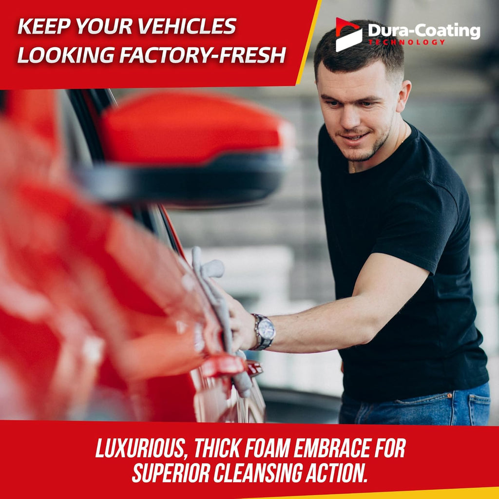 Dura-Coating Super Foam Auto Wash - Ultra-Concentrated High Foaming Car Wash Soap for Effortless Washing and Unbeatable Shine - Total Wash Car Shampoo, Pink Foam - Made in the USA (16 Oz)
