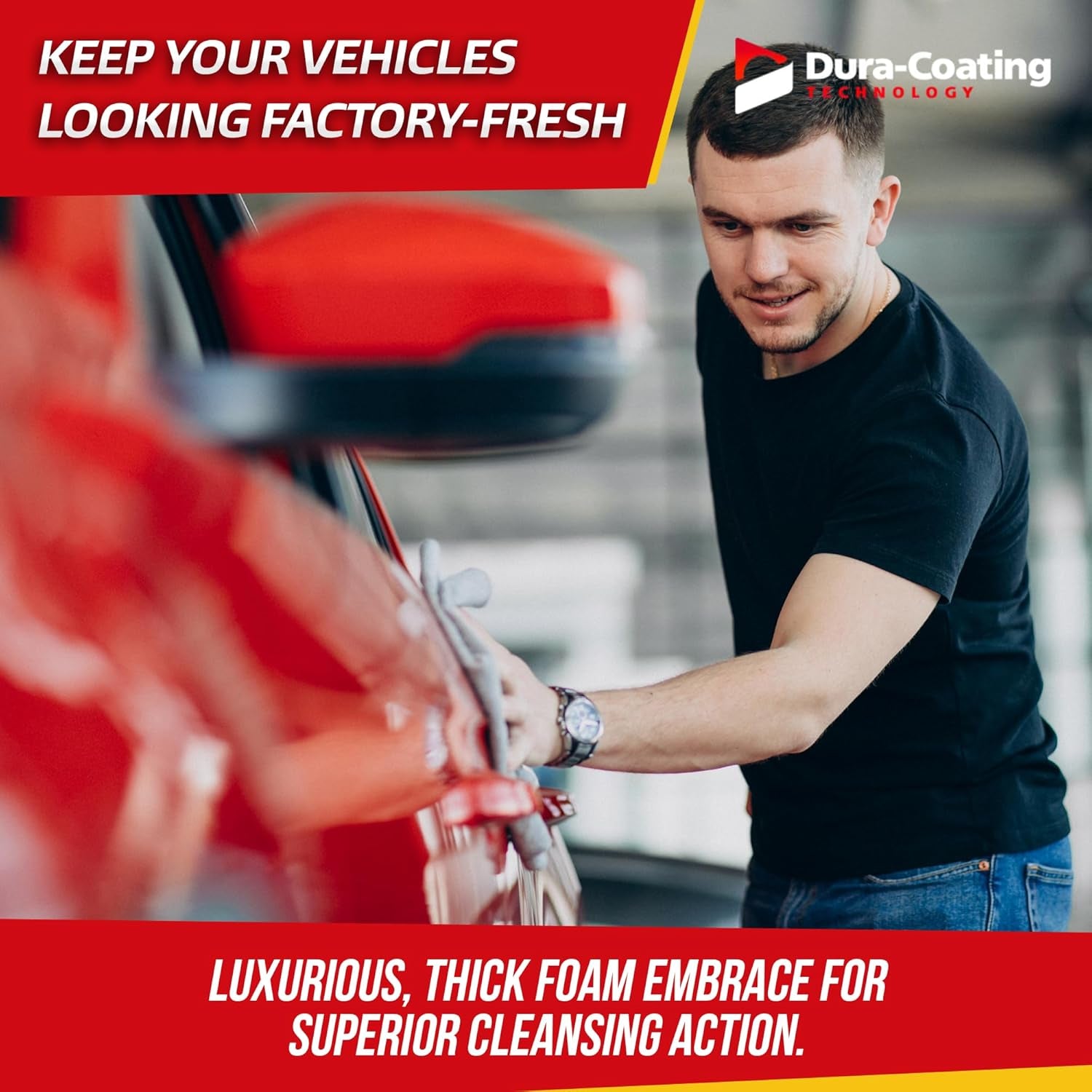 Dura-Coating Super Foam Auto Wash - Ultra-Concentrated High Foaming Car Wash Soap for Effortless Washing and Unbeatable Shine - Total Wash Car Shampoo, Pink Foam - Made in the USA (16 Oz)
