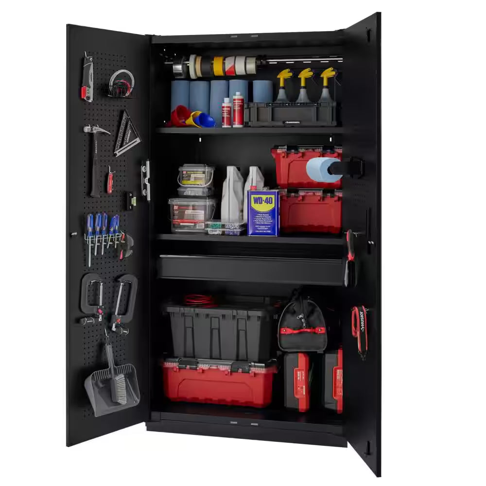 Extra Wide Heavy Duty 20-Gauge Steel Freestanding Garage Cabinet