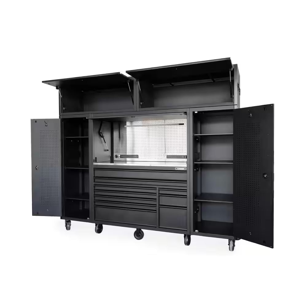 Modular Tool Storage 55 In. W X 24 In. D Heavy Duty Matte Black Top Tool Chest