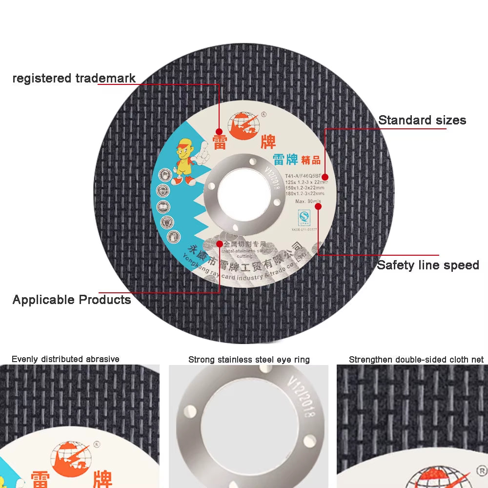 75/125/125/150/180/250/300Mm Metal Grinding Disc Resin Cutting Wheel Angle Grinder Ultrathin Blade for Metal Iron Stainles Steel