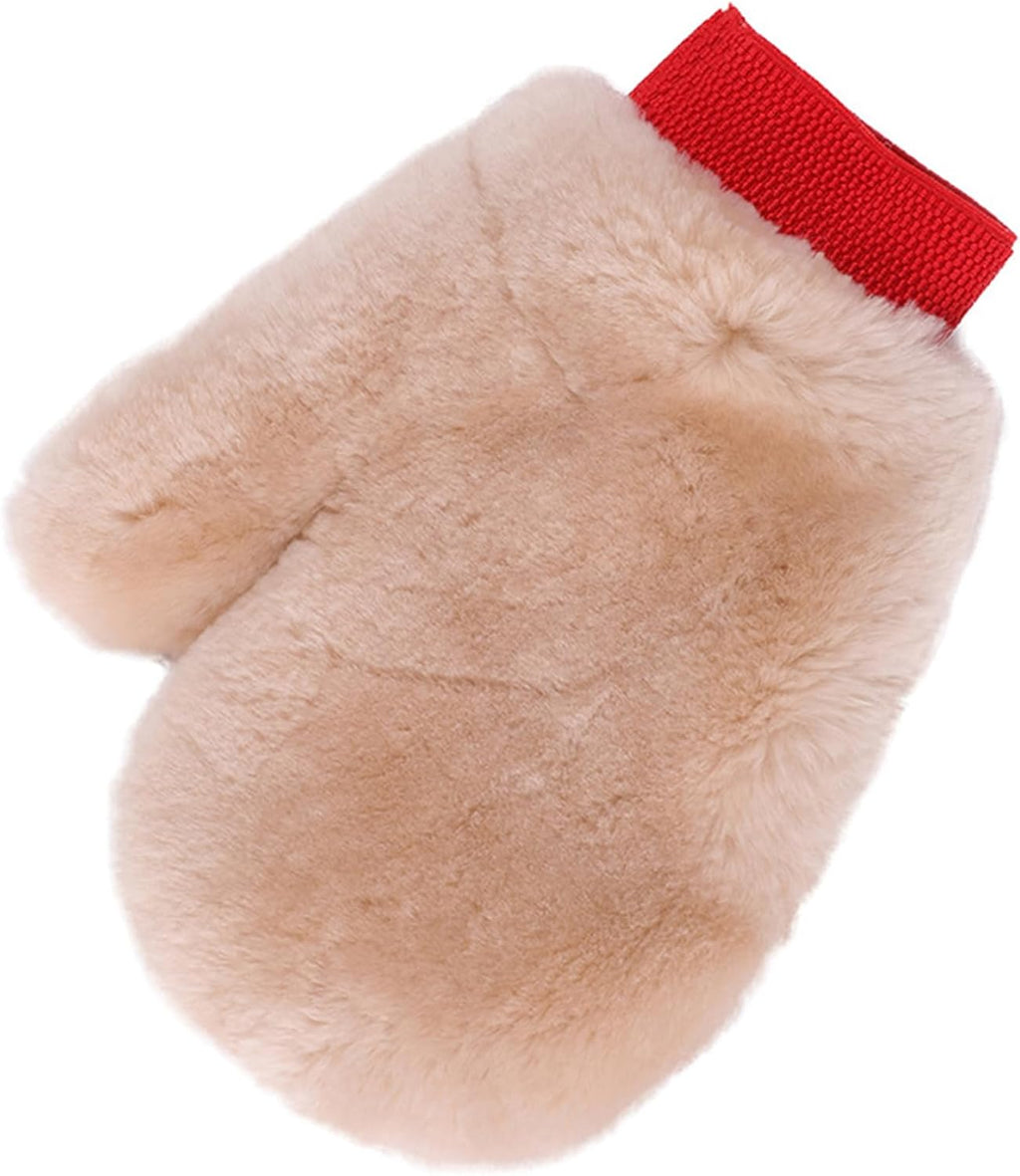Natural Sheepskin Car Wash Mitt,Lambskin Wool Double-Side Cleaning Gloves Large Sheepskin Washing Gloves for Wet and Dry Scratch-Free Wash Mitt for Car, Truck, Moto, Boat