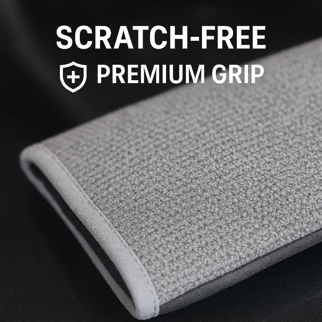 2-PC Medium Fine Clay Mitt Auto Detailing | Reusable, Scratch Free & Easy-Glide Clay Bar Mitt for Detailing | Clay Towel Gloves to Removes Sap/Tar/Contaminants | Safe on Paint, Glass & Wheels