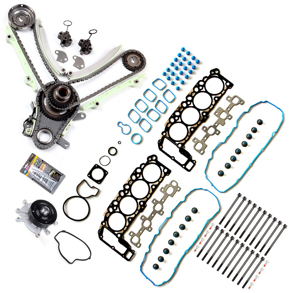 Timing Chain Kit Head Gasket Bolts Set Water Pump for 99-03 Jeep Grand Cherokee