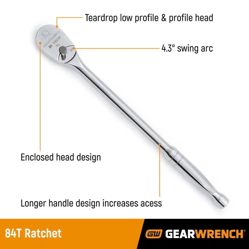 1/4 In. Drive 84-Tooth Ratchet and Drive Tool Accessory Set (18-Piece)