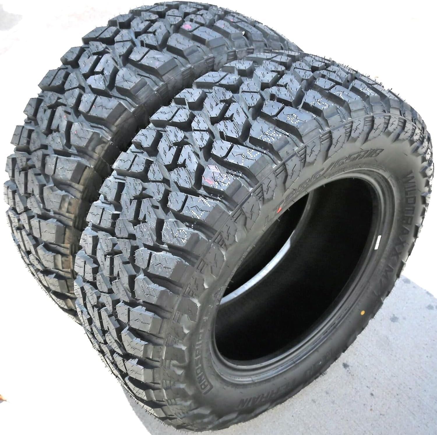 Set of 2 (TWO)  Wildtraxx M/T Mud Off-Road Light Truck Radial Tires-Lt285/65R18 285/65/18 285/65-18 125/122Q Load Range E LRE 10-Ply RBL Raised Black Letters