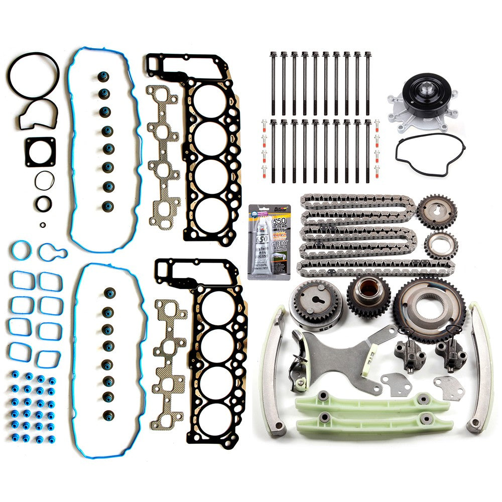 Timing Chain Kit Head Gasket Bolts Set Water Pump for 99-03 Jeep Grand Cherokee