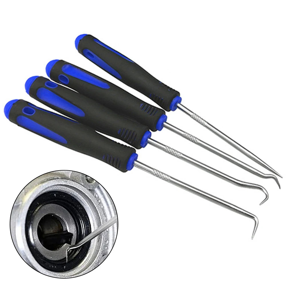 4Pcs Car Vehicle Oil Seal Screwdrivers Pick and Hook Set Car Auto Oil Seal O-Ring Seal Gasket Pick Puller Remover Fit