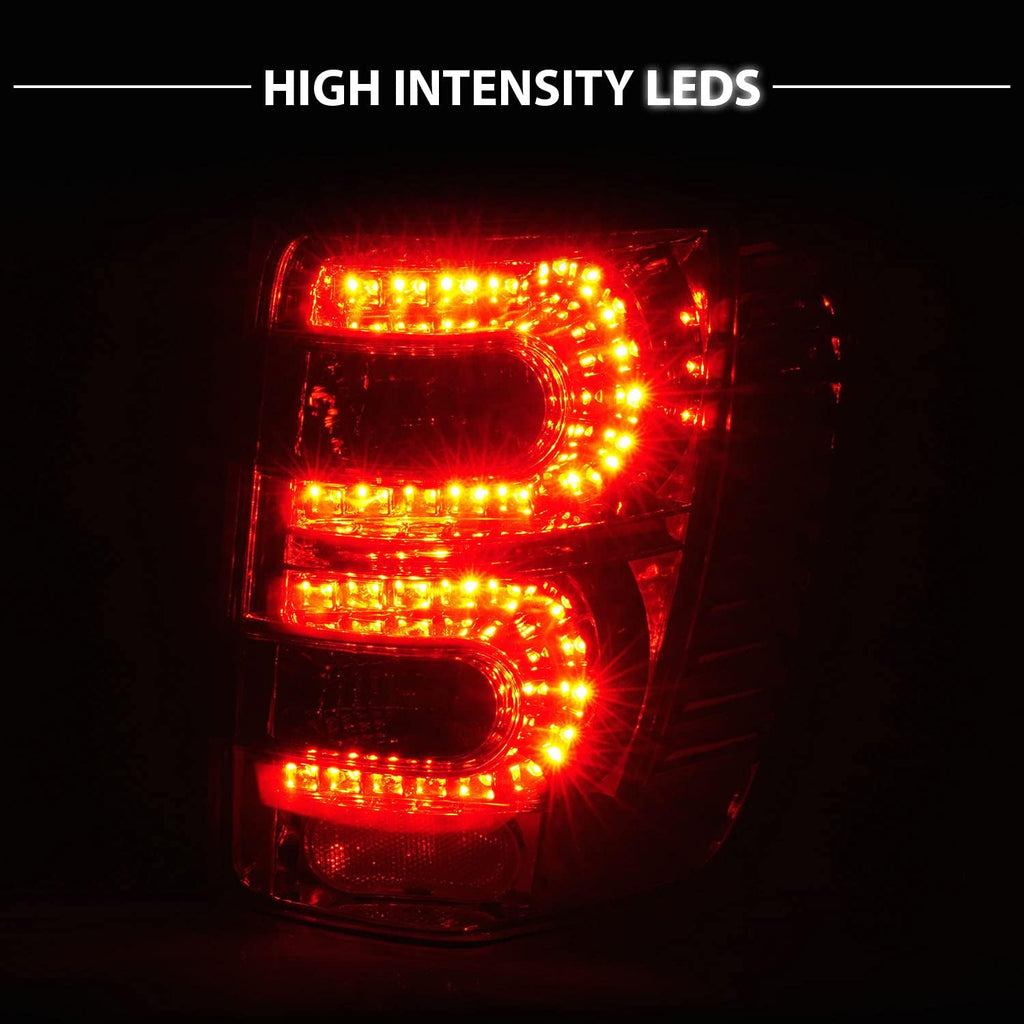 Red/Smoke LED Tail Lights Assembly for 1999-2004 Jeep Grand Cherokee - Passenger and Driver Side