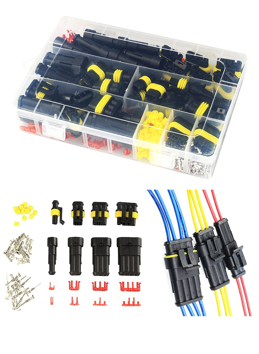 352Pcs Waterproof Car Electrical Connector Terminals Automotive Electrical Wi...
