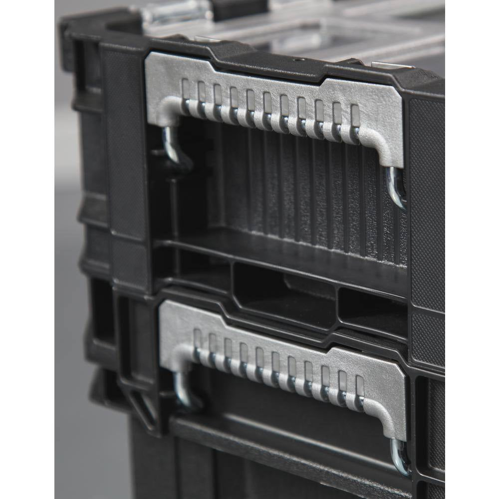Connect Stackable 22 In. Rolling Tool Cart, 22 In. Tool Box, and Pro Small Parts Organizer with 12 Removable Bins