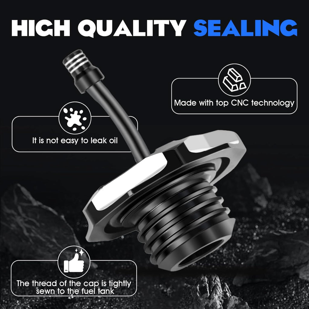 Dirt Bike Gas Fuel Tank Cap Cover with Vent Hose CNC for CRF 110 125F CRF110 CRF125F CRF125FB Big Wheel 2019-2024 Black