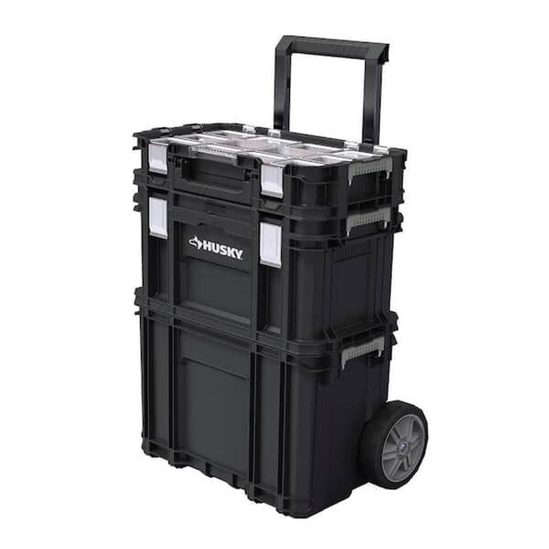 22 In. Husky Portable Rolling Tool Box on Wheels Cart Part Organizer Storage Bin
