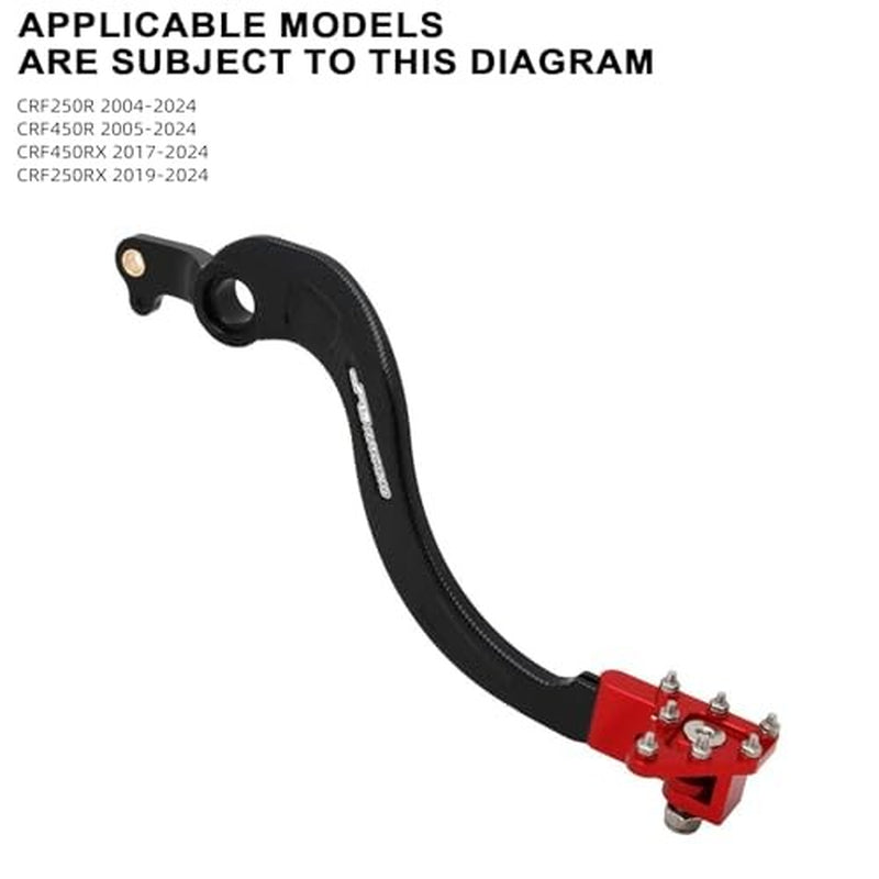 Dirt Bike Rear Brake Foot Pedal,Cnc Motorcycle Foot Lever for CRF250R 2004 Red