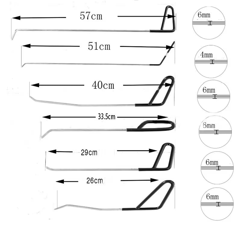 Automotive Tools Hooks Rods Paintless Dent Removal Car Repair Kit Auto Tools Door Dent Ding Hail Removal Push Hooks