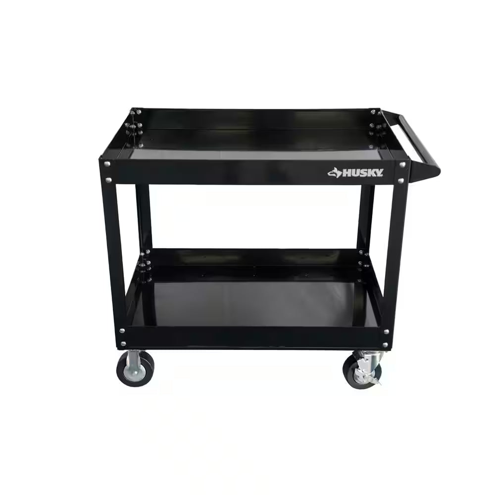 36 In. W X 24.1 In. Deep 2 Tier Cart, Gloss Black