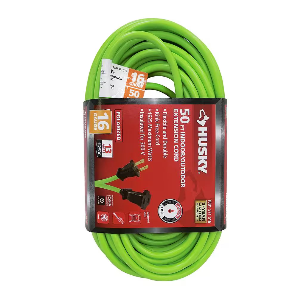 50 Ft. 16/2 Indoor/Outdoor Extension Cord, Green