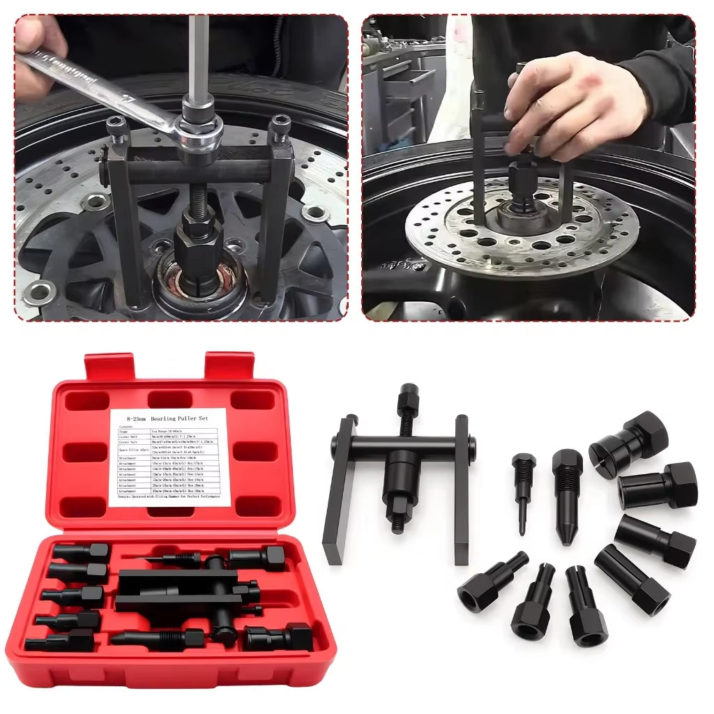 10 Pcs/Set Motorcycle Internal Bearing Puller Kits Aluminum Wheel Bearing Kit Puller Remover Automotive Tools with Box