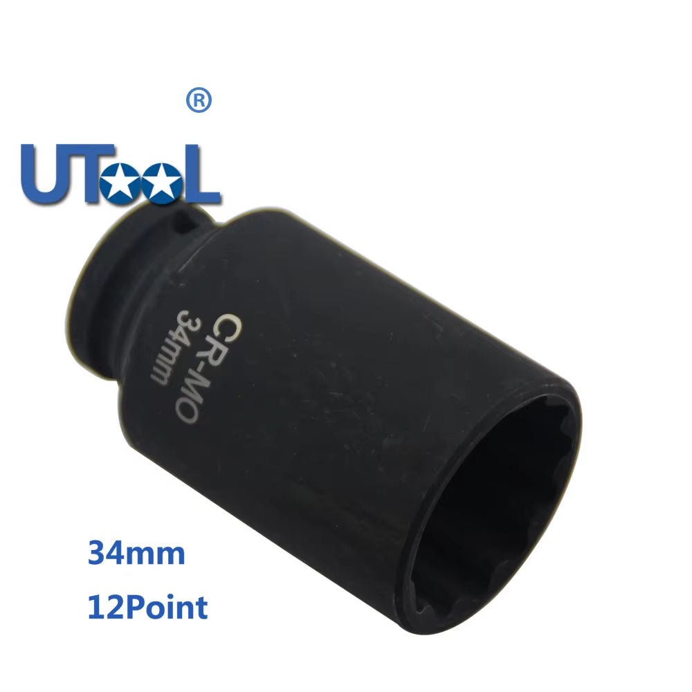 30Mm 32Mm 34Mm 36Mm 1/2"DR 12 Point Impact Socket Spindle Axle Nut Socket Hub Axle Nuts Removing Installing Tool