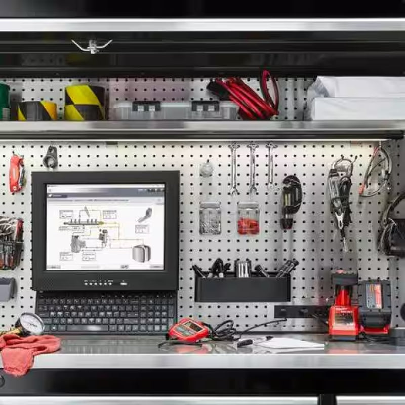 72 In. W X 25 In. D Professional Duty Tool Workbench Storage Hutch
