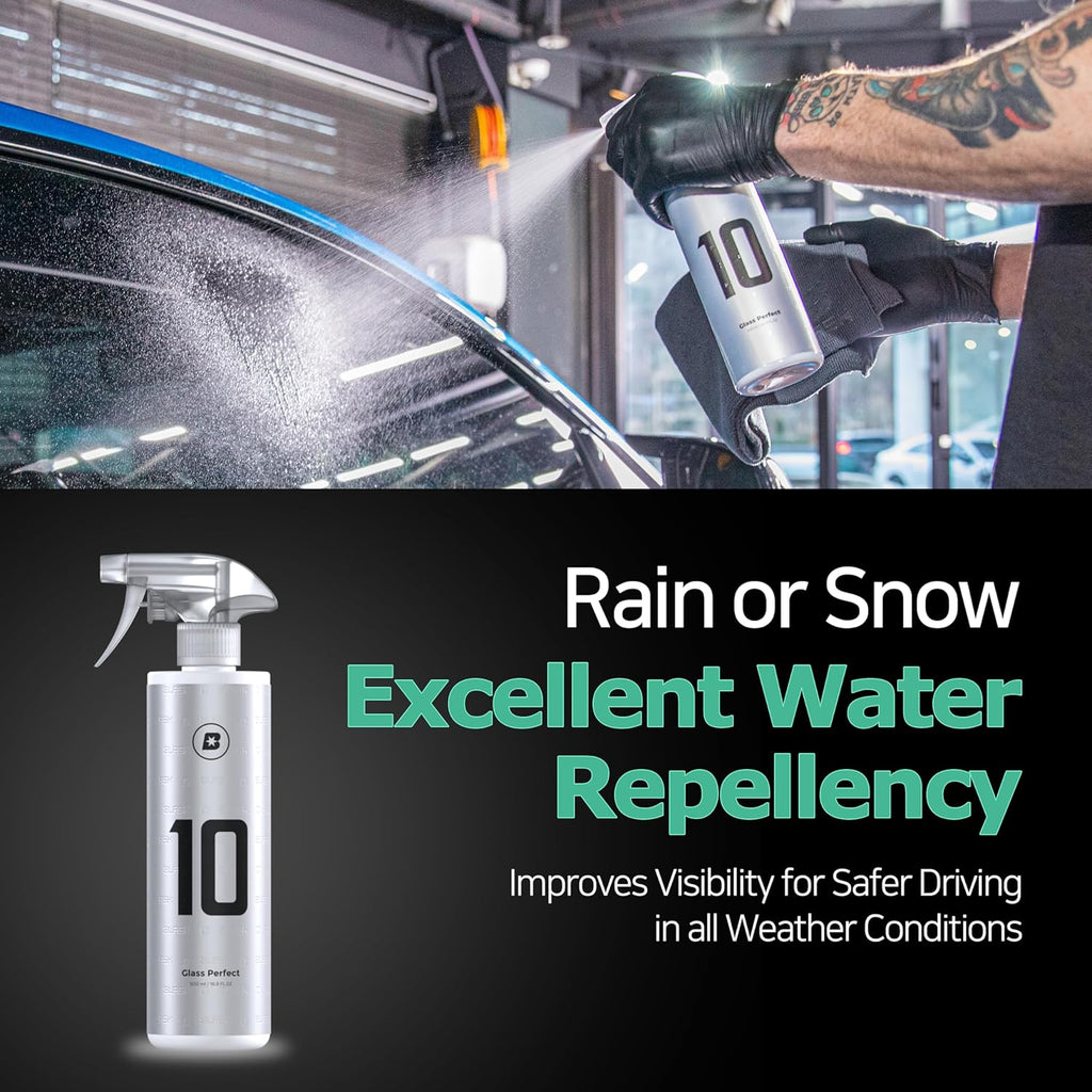Car Window Cleaner Spray 16.91 Fl.Oz | Window Cleaner with Protective Ceramic Coating for Cars | Streak Free Car Glass Cleaner, Water Repellent & Windshield | Ammonia Free Cleaner Spray