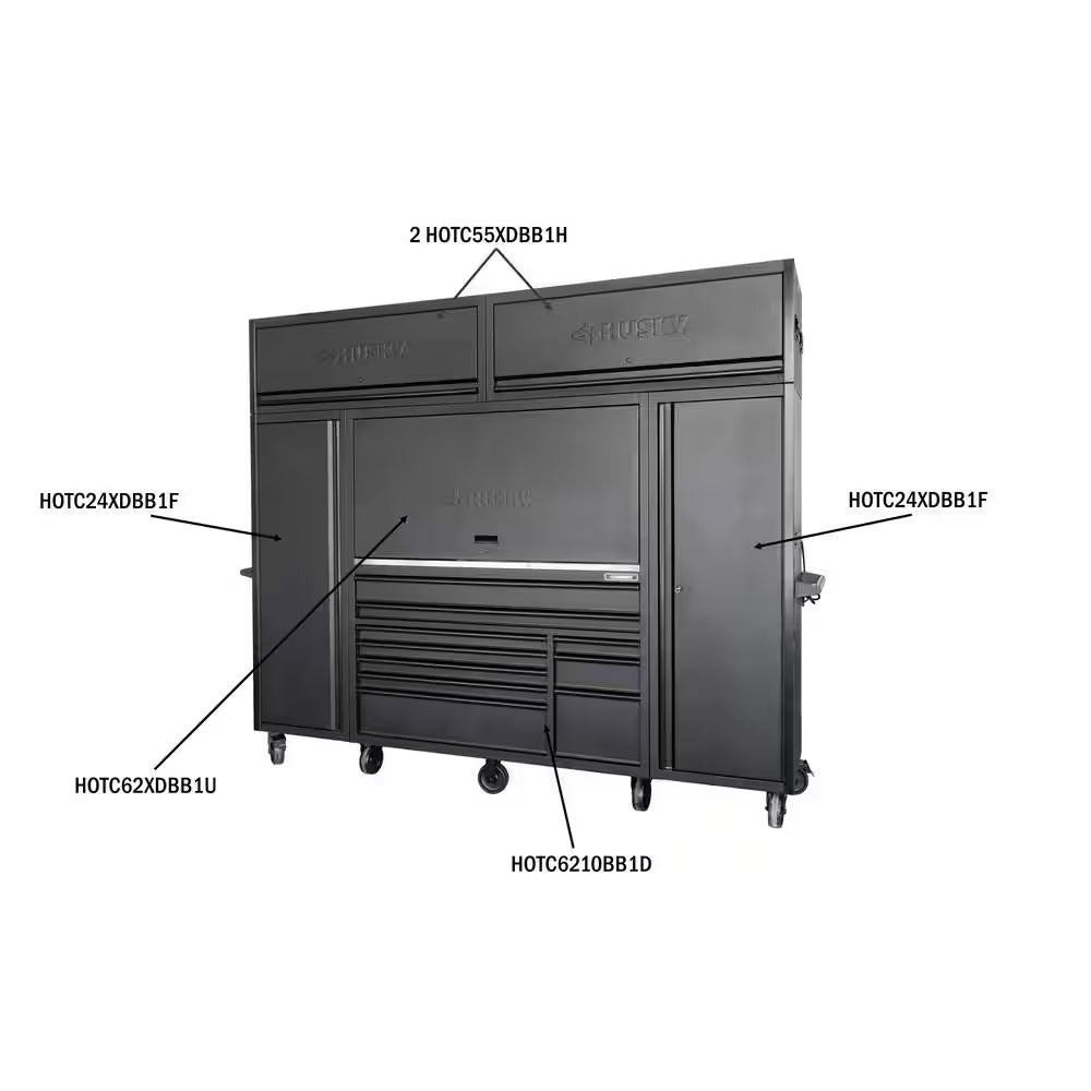 Modular Tool Storage 55 In. W X 24 In. D Heavy Duty Matte Black Top Tool Chest
