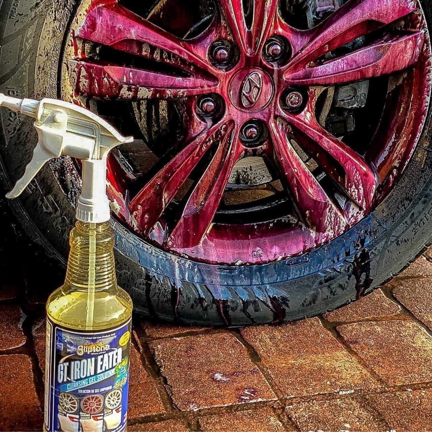 GT Iron Eater Ph Neutral Wheel Cleaner Gel, Fast Acting, Color Changing Formula for Safe and Powerful Brake Dust & Iron Deposit Removal, Acid-Free Surface Contaminant Remover, 32 Fl Oz