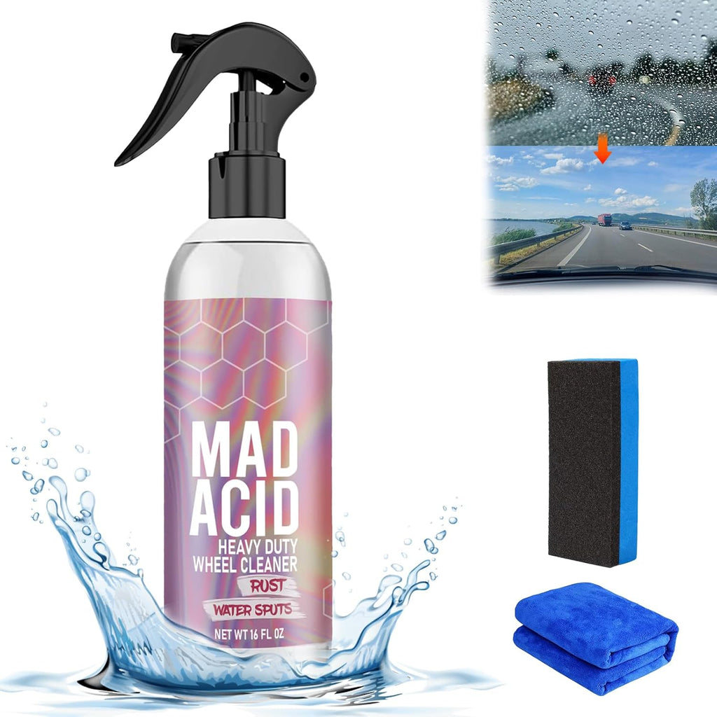 MAD ACID Glass Cleaner, Mad Acid Water Spot Remover, Mad Acid Shower Cleaner, All Purpose Cleaner,Easily Remove Hard Water Spots from Windows,Mad Acid Cleaner for Bathroom,Car, Furniture(120Ml)