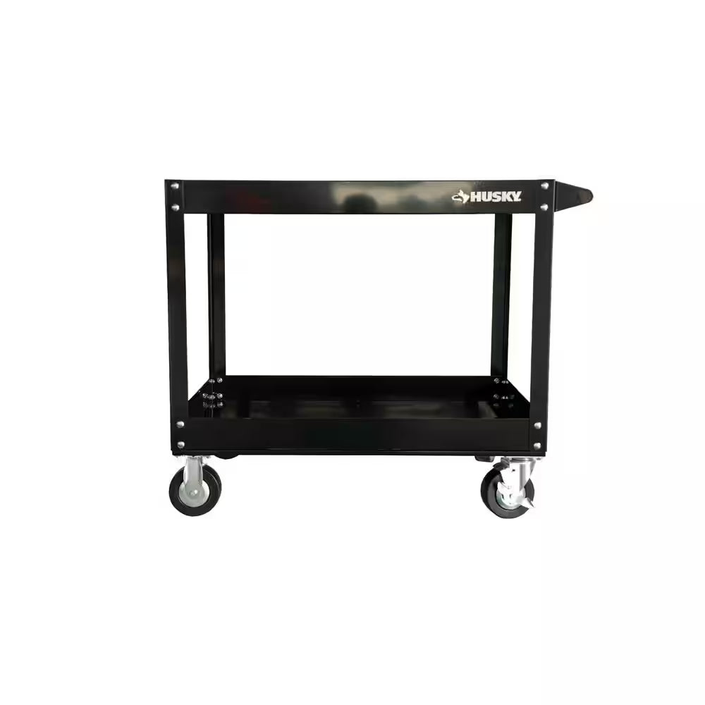 36 In. W X 24.1 In. Deep 2 Tier Cart, Gloss Black