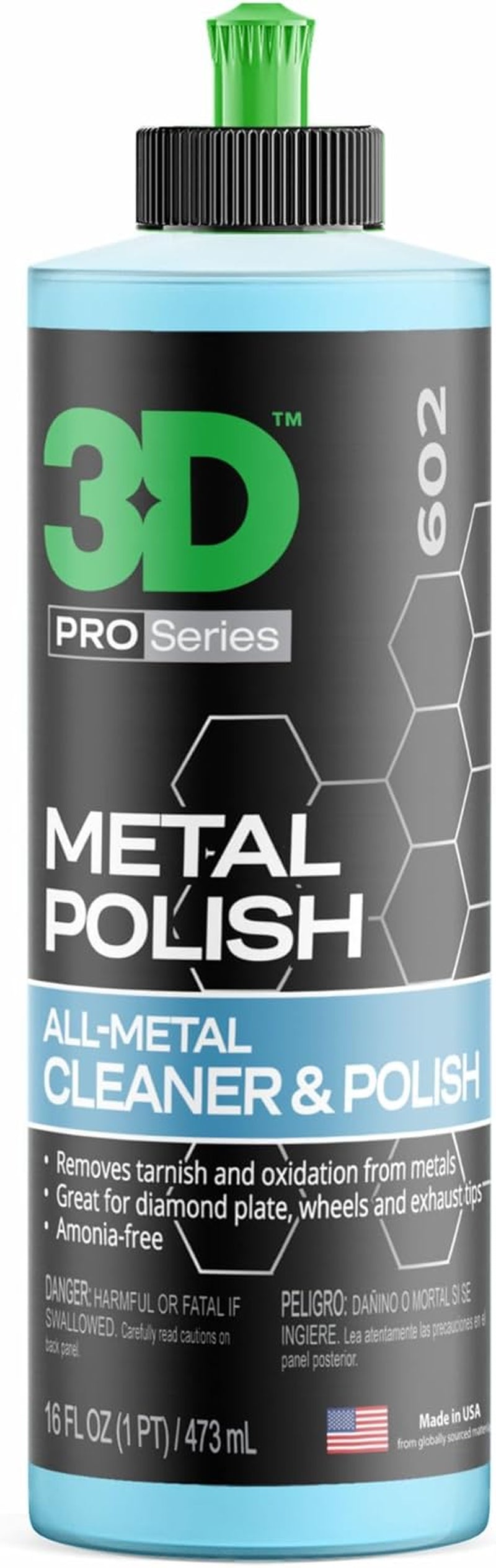 Metal Polish – Heavy Duty Car Metal Polish for Aluminum, Chrome, Brass, Copper, Silver – Removes Oxidation, Tarnish & Stains – 16Oz – Made in USA