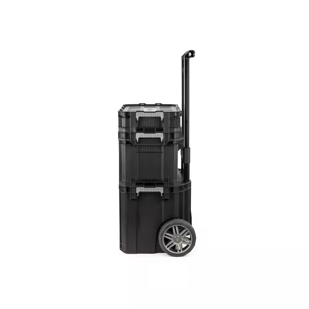 Connect Stackable 22 In. Rolling Tool Cart, 22 In. Tool Box, and Pro Small Parts Organizer with 12 Removable Bins