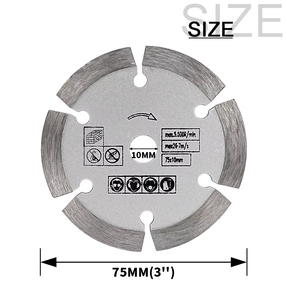 3 Inch Cutting Blade 75Mm Grinding Wheel Blade Angle Grinder Saw Blade for Cutting Tile Ceramic Concrete Marble