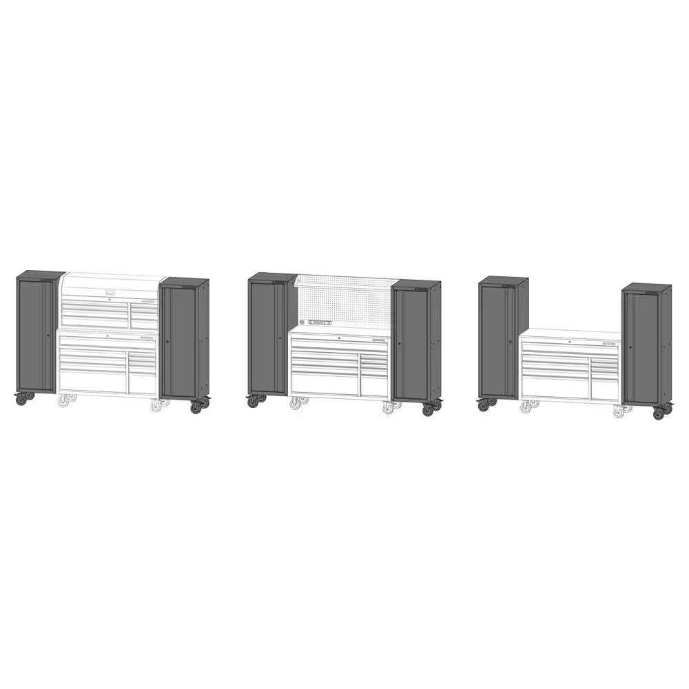 Modular 20 In. W Standard Duty 3-Shelf Black Side Tool Chest