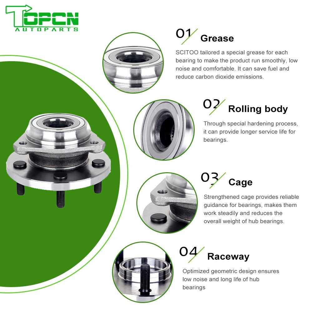 1Pcs Front Wheel Bearing & Hub Assemblyjeep Grand Cherokee Laredo Limited 99-04