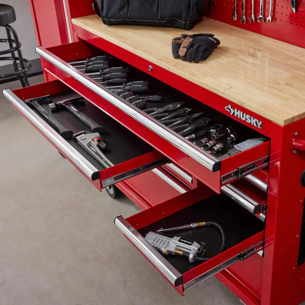Modular Tool Storage 52 In. W X 20 In. D Standard Duty Red Mobile Workbench Cabinet