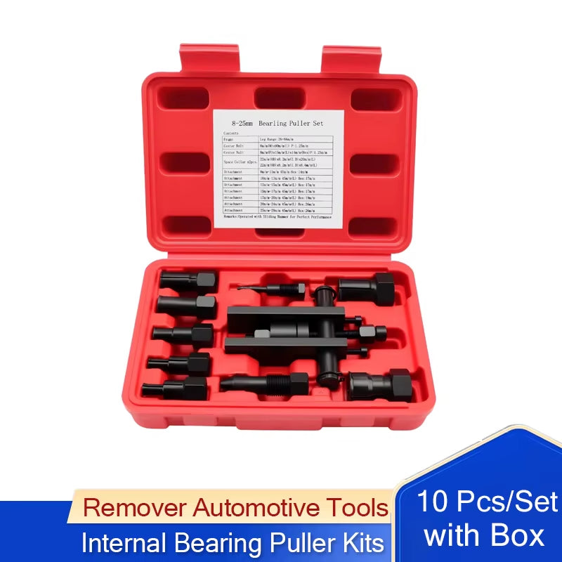 10 Pcs/Set Motorcycle Internal Bearing Puller Kits Aluminum Wheel Bearing Kit Puller Remover Automotive Tools with Box