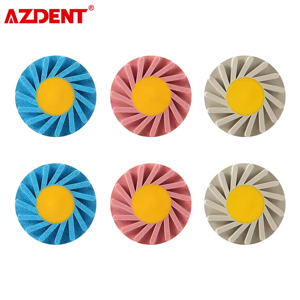 6Pcs/Set Dental Zirconia Polishing Wheel 2.35Mm Polisher for Ceramic Lithium Disilicate Zirconia 3-Step Polishing System