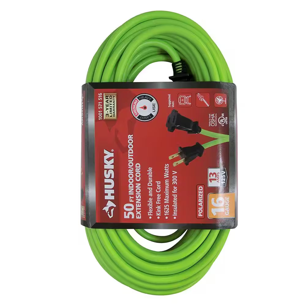 50 Ft. 16/2 Indoor/Outdoor Extension Cord, Green