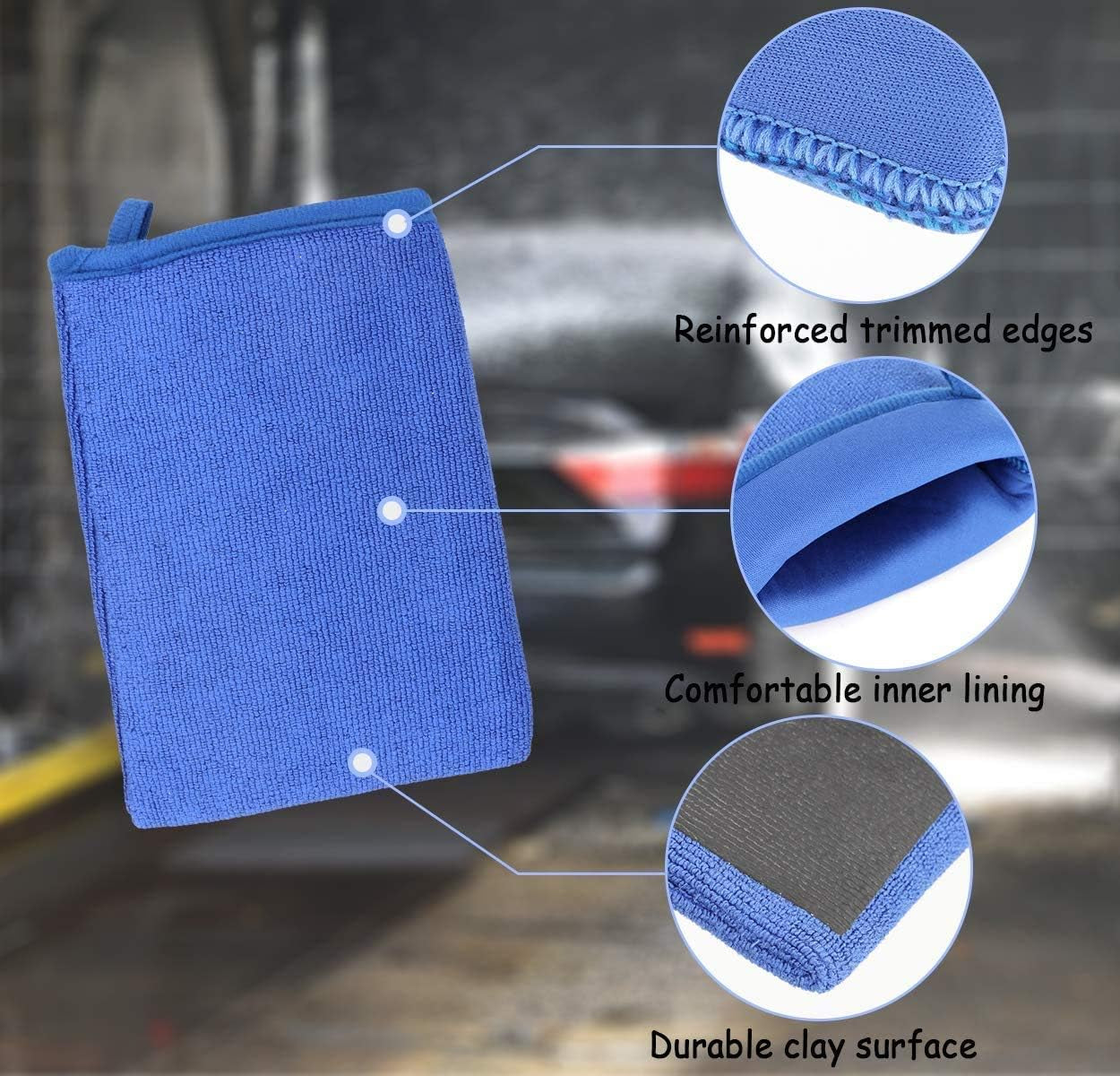Clay Mitt, Fine Grade Clay Bar Mitt Surface Prep Mitt Finish Clay Bar Mitt Wash Mitt Clay Eraser Mitt for Auto Detailing Clay Bar Alternative Novel Detailing Tool & Kit,1-Pack