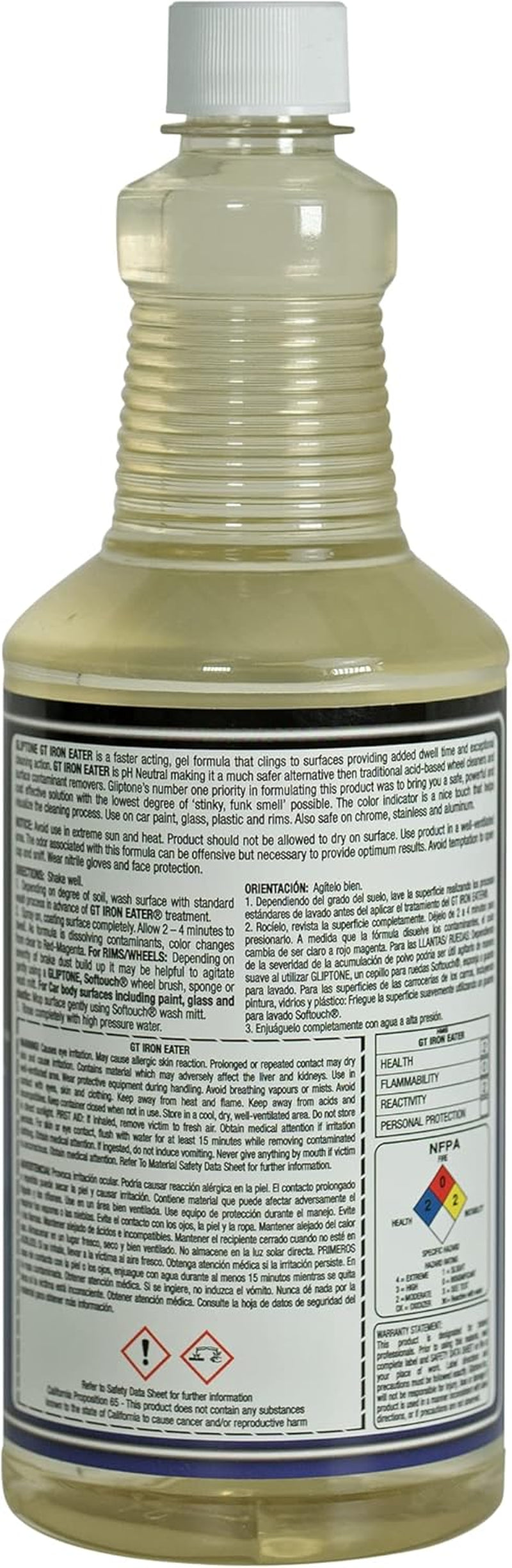 GT Iron Eater Ph Neutral Wheel Cleaner Gel, Fast Acting, Color Changing Formula for Safe and Powerful Brake Dust & Iron Deposit Removal, Acid-Free Surface Contaminant Remover, 32 Fl Oz