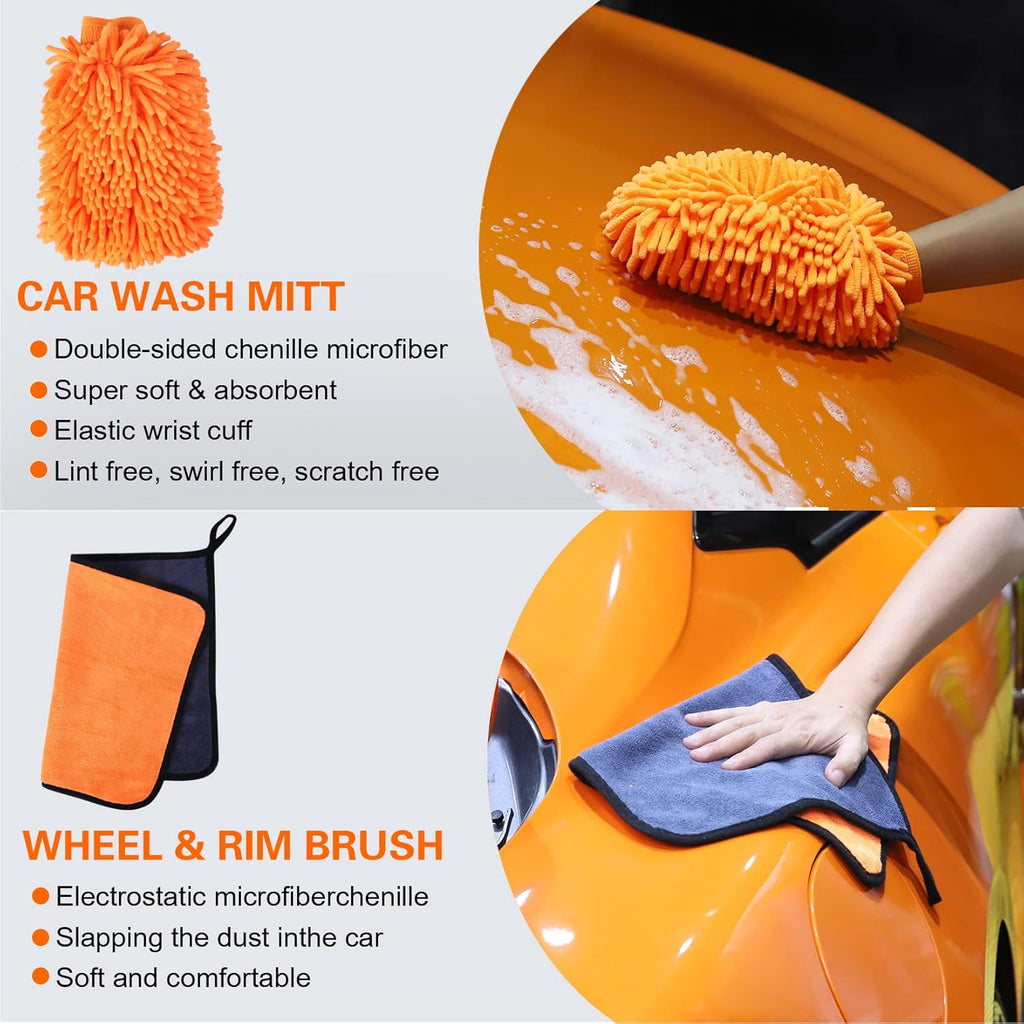 21Pcs Car Detailing Brush Set, Car Detailing Kit, Car Detailing Brushes, Car Cleaning Kit, Car Windshield Cleaning Tool, Professional Car Care Kit - Car Wash Brush Kit for Interior Exterior Wheels