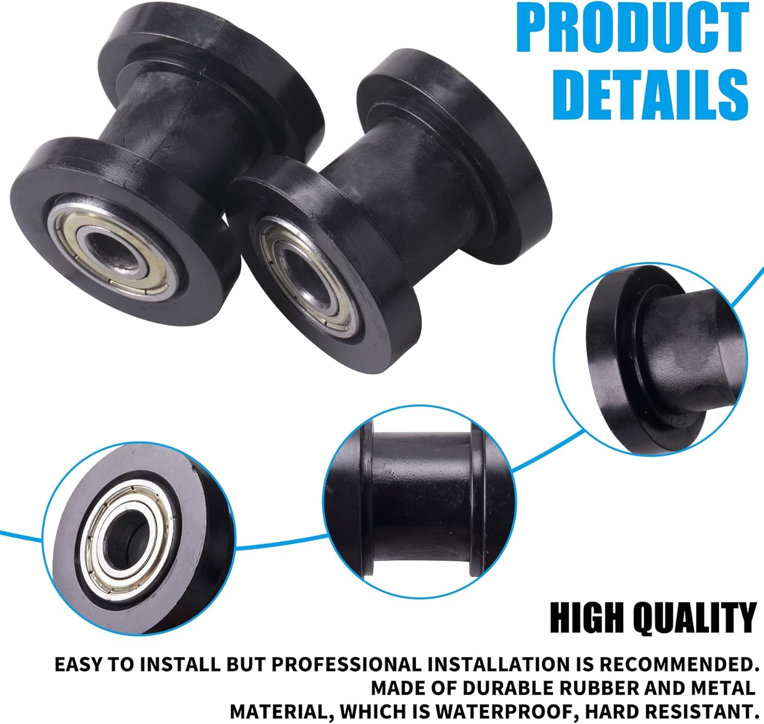 8Mm and 10Mm Chain Roller Pulley Tensioner Wheel Guide per for Motorcycle Mini Bike Atv 125Cc 140Cc 160Cc SSR XR125 CRF50 KLX110 Pitster Pit Dirt Bike Parts（Black）…