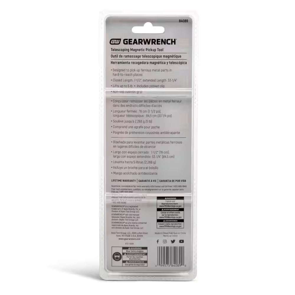 33-1/4 In. Telescoping Magnetic Pickup Tool 5 Lb. Capacity