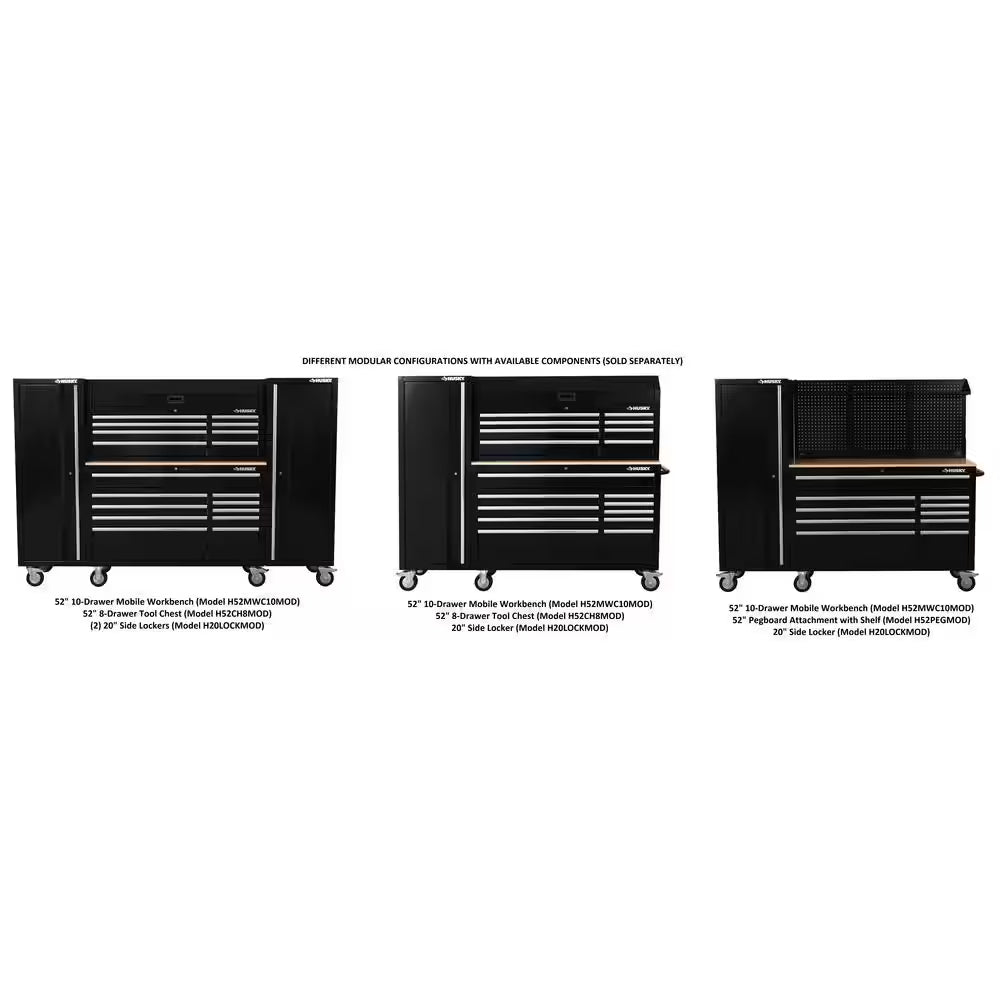Modular 20 In. W Standard Duty 3-Shelf Black Side Tool Chest
